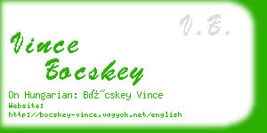 vince bocskey business card